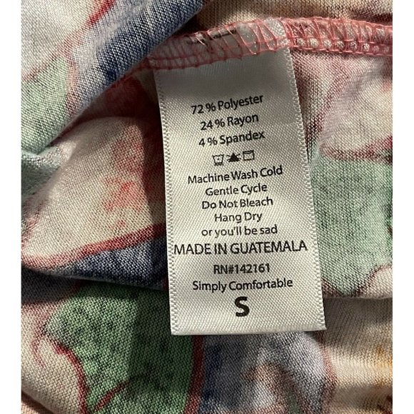 LuLaRoe Women IRMA Top Small Tunic All Over Rose Print High Low Multicolor EUC - Picture 12 of 12